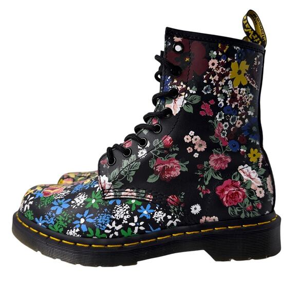 Dr. Martens 1460 Boots Pascal Floral Mash Up Y2K Womens US 8 Leather Lace Up - Picture 5 of 13